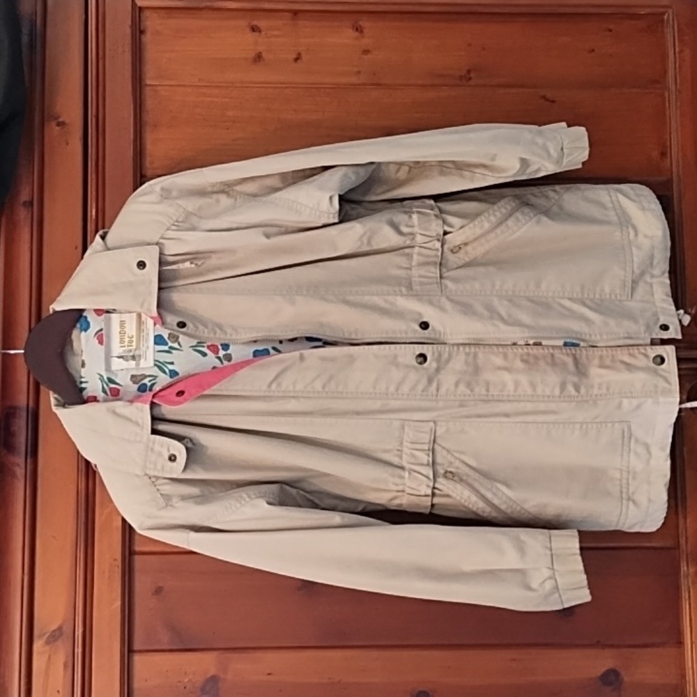 London Fog floral lined hooded jacket size S